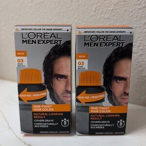 2pk L’Oreal Paris Men Expert One-Twist Haircolor Permanent Hair Color Dark Brown